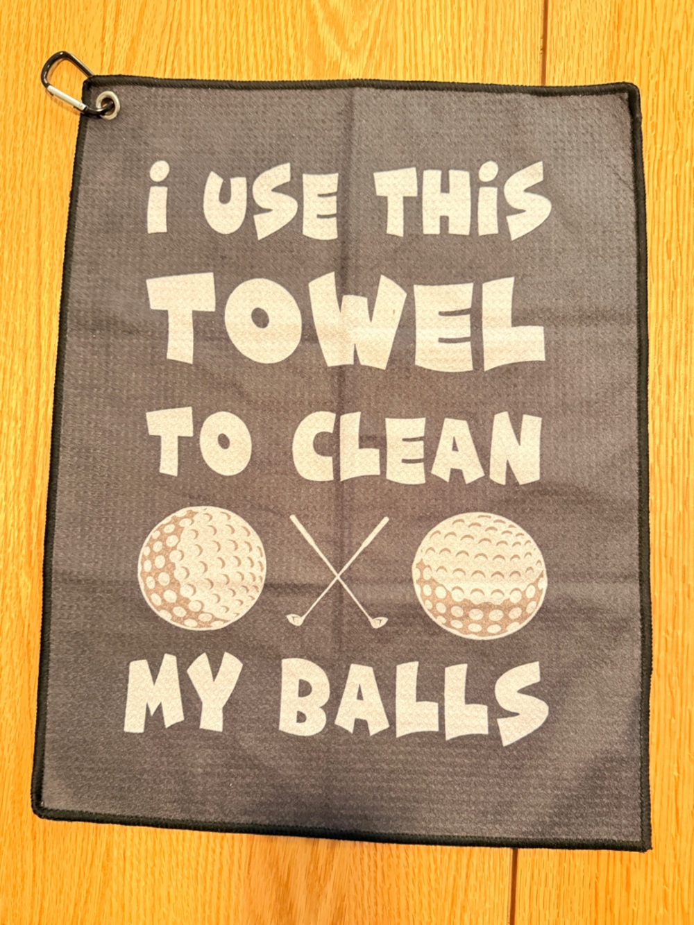 Shankit Golf Towel Funny Design Black Microfiber New w/ Clip